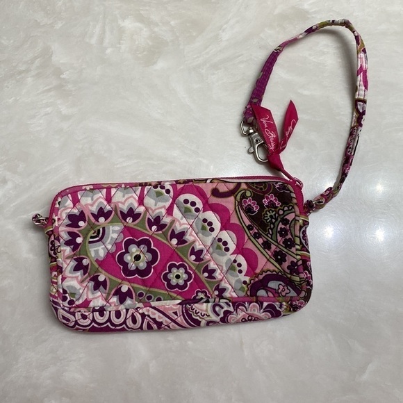 Vera Bradley Very Berry Wristlet Paisley Pink Wallet Clutch - Picture 4 of 12